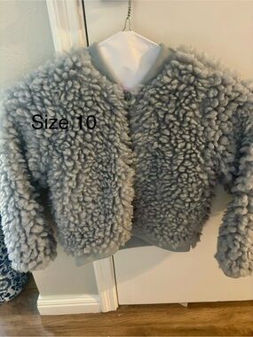 Pink Chicken Kids Plush Sherpa Jacket - Light Blue